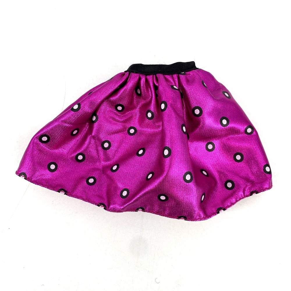 Barbie Clone Skirt Pink Fuchsia w Black White Polka Dot EXCELLENT